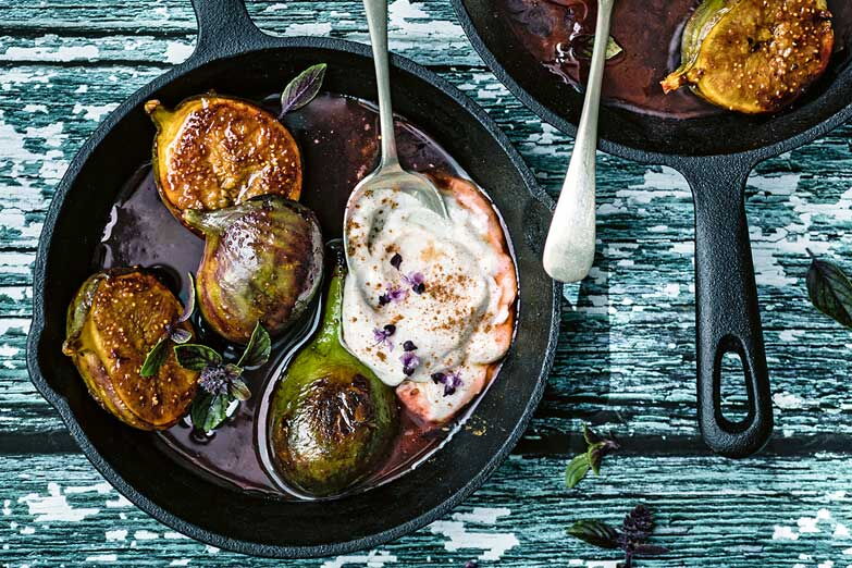 Foto von Karamellisierte Feigen mit Zimtjoghurt